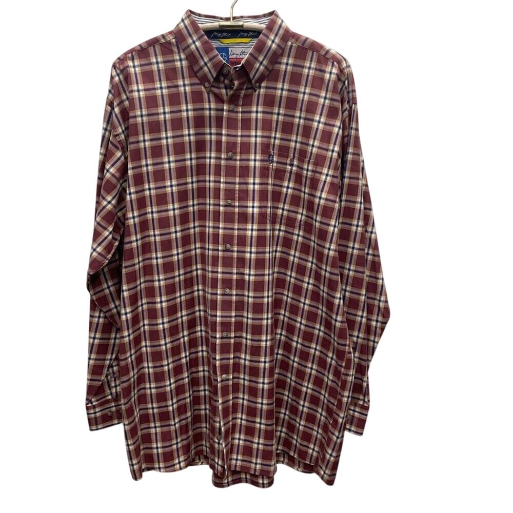 Wrangler George Strait Cowboy Cut Collection Brown Plaid Long Sleeve Shirt XXLT